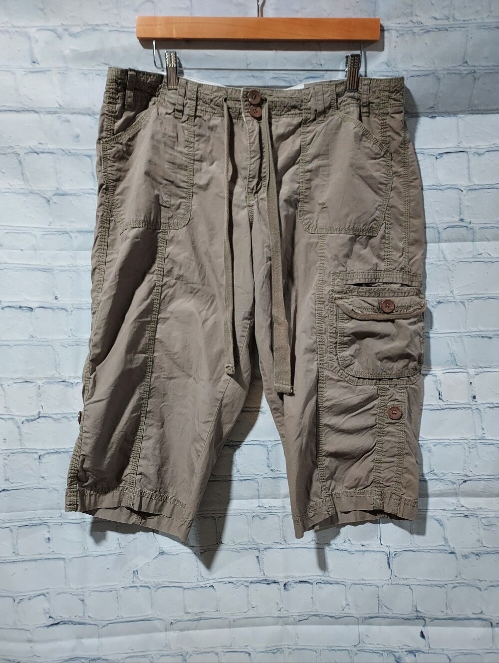 Y2k Grunge L 90s Capri Cargo Pant Calvin Klein Drawstring Friends Phoebe Roll Up